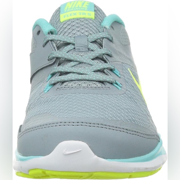 NIKE Flex Trainer 5 Dover Grey/Volt/Lght Aw/TI TNT Training Shoes Size 11 - Picture 6 of 14
